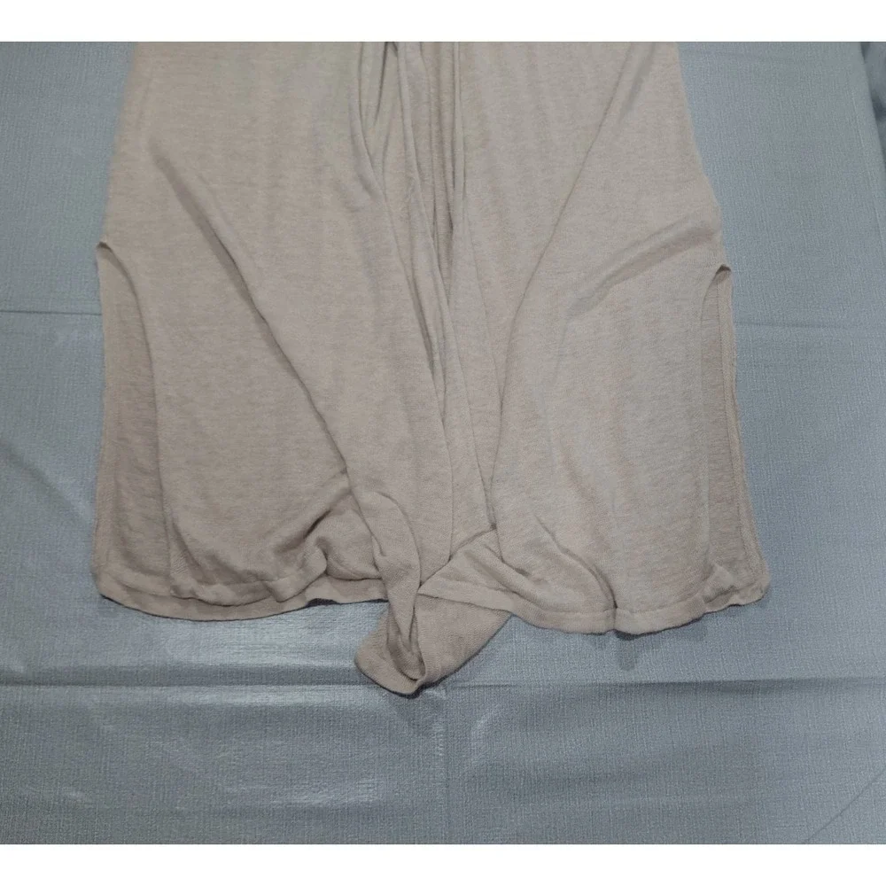 St. Tropez West‎ Linen Sleeveless Duster Cardigan Med Tan